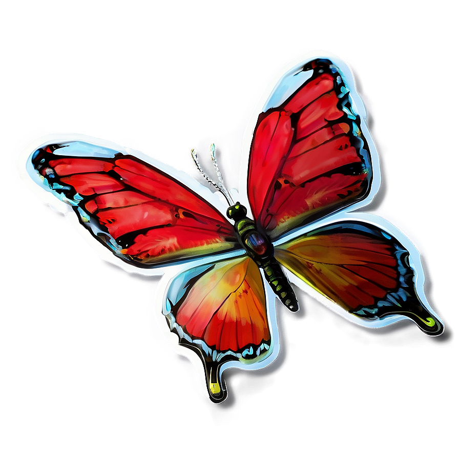 Red Butterfly In Nature Png Ewg81 PNG Image