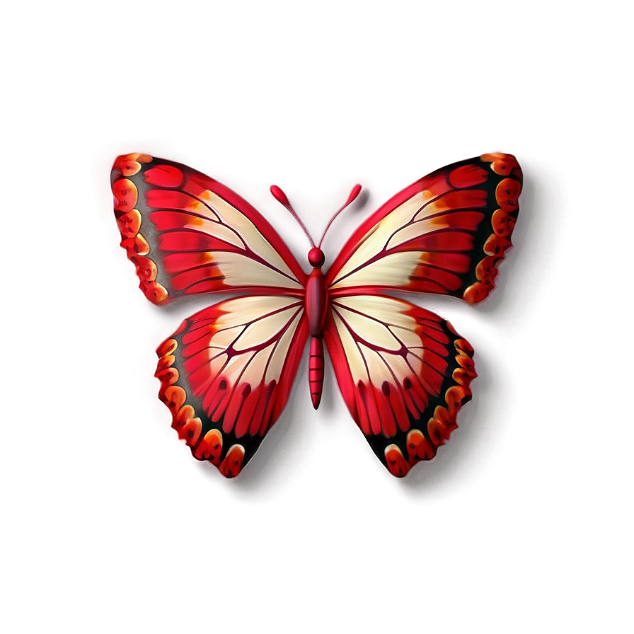 Red Butterfly Pattern Png Rab54 PNG Image