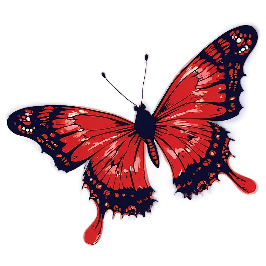 Red Butterfly Silhouette Png 06122024 PNG Image