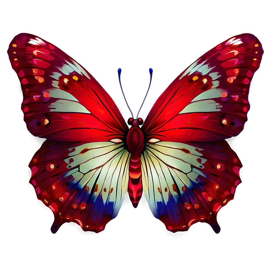 Red Butterfly With Shadows Png Yud30 PNG Image