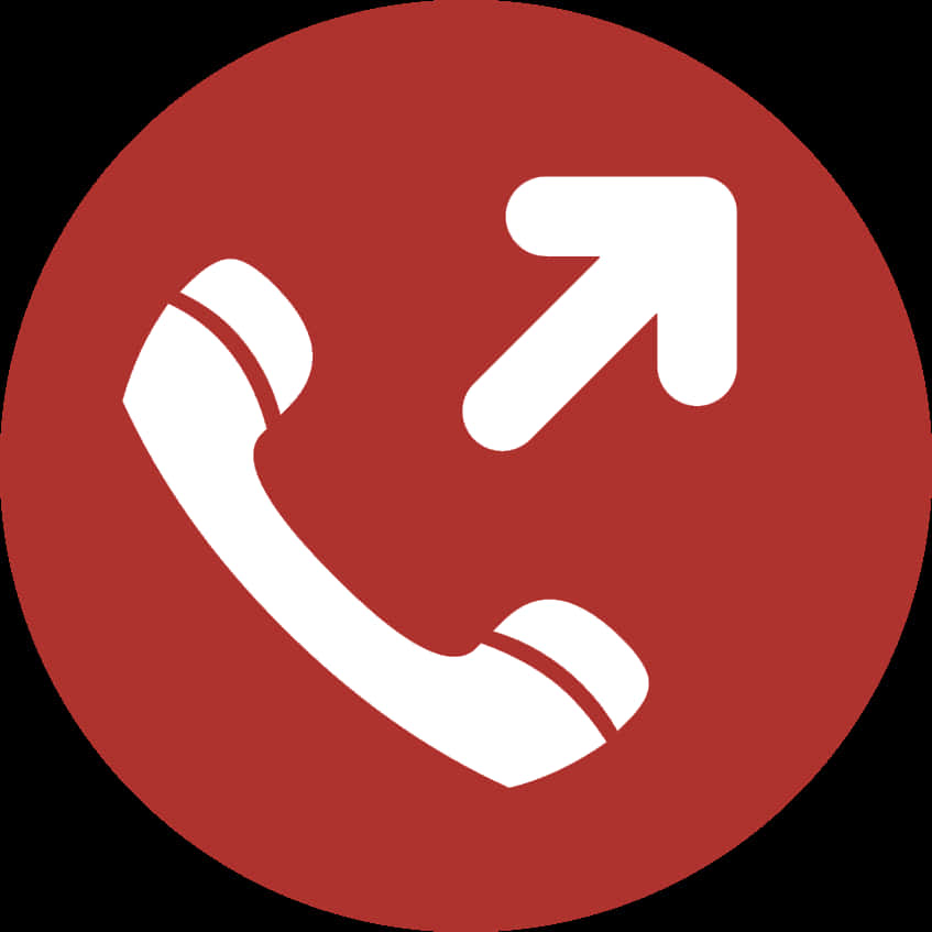 Red Call Iconwith Arrow PNG Image