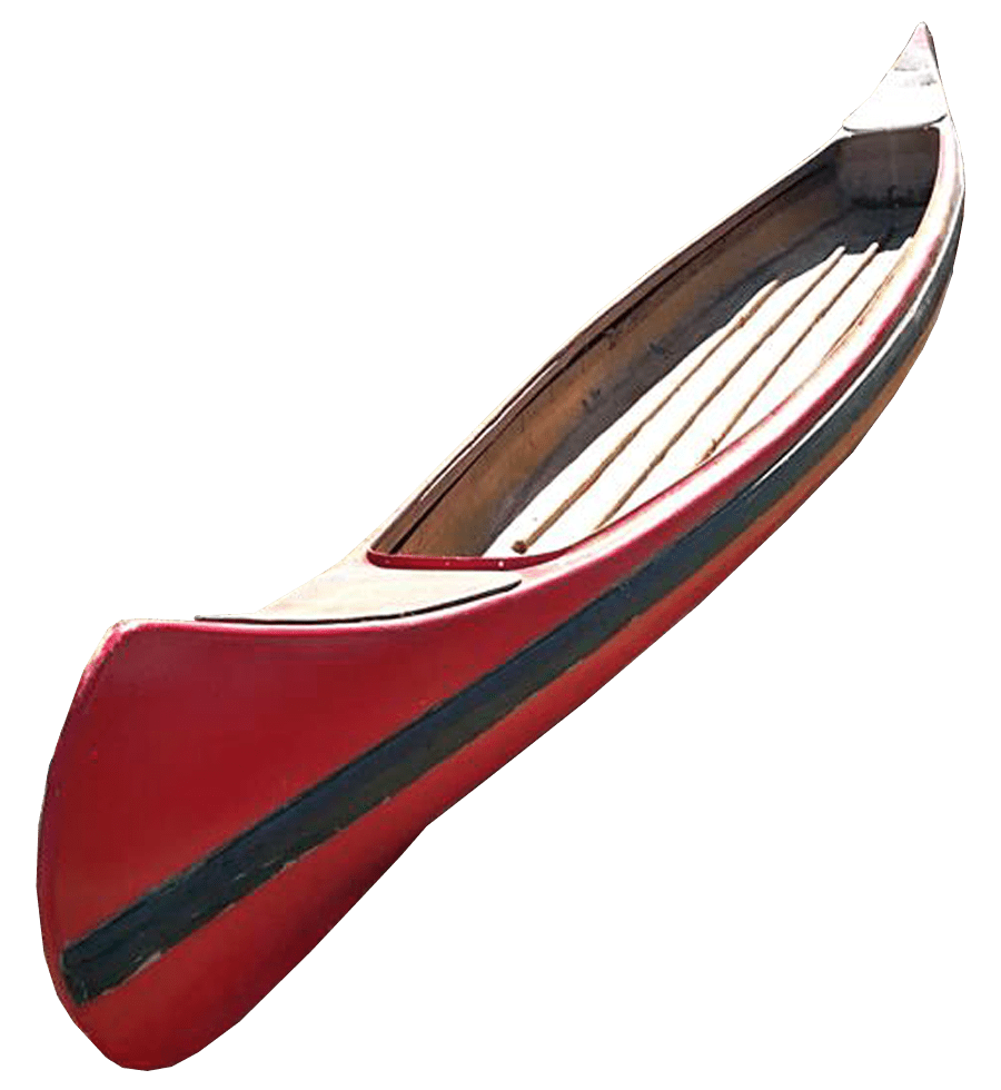 Red Canoe Angled View PNG Image