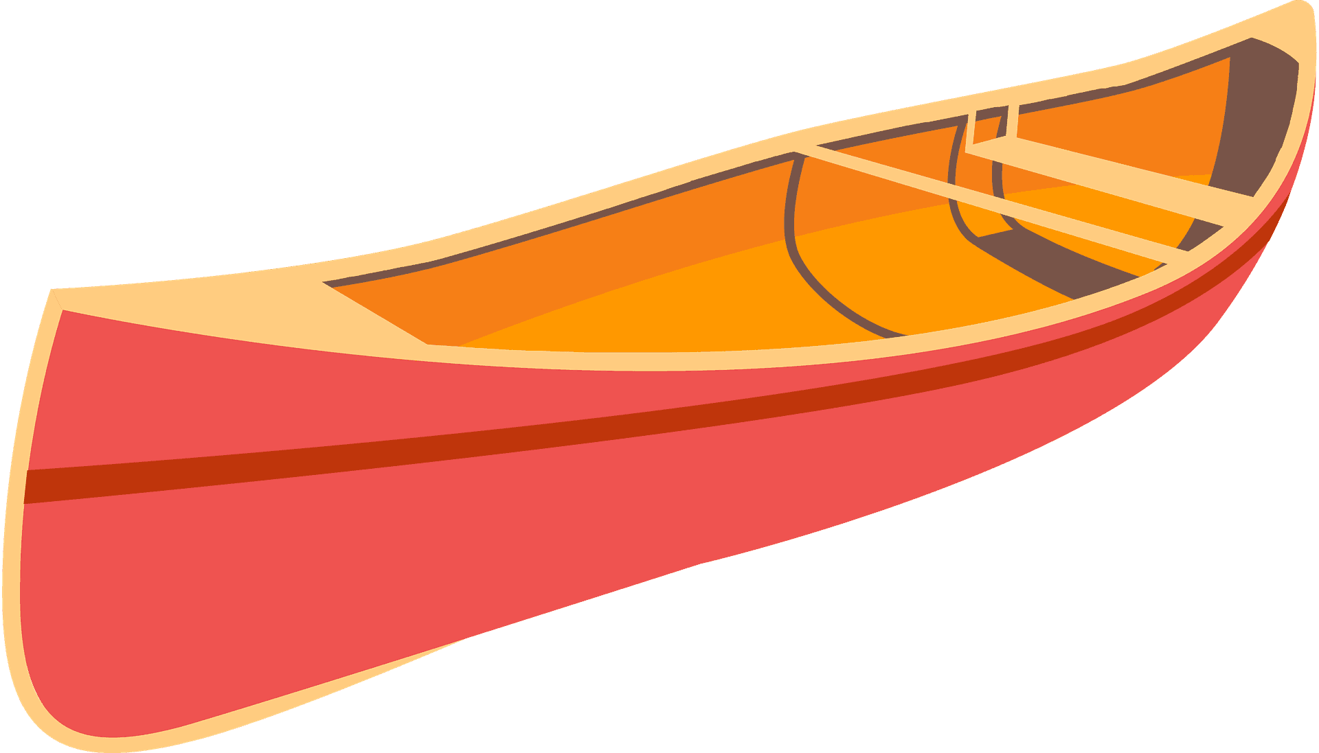 Red Canoe Illustration PNG Image