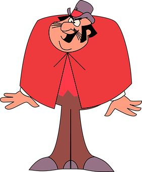 Red Caped Cartoon Character PNG Image