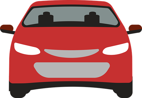 Red Car Front View Vector PNG Image