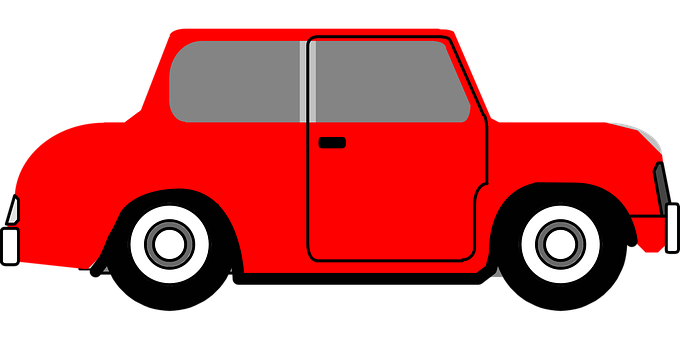 Red Car Side View Vector PNG Image