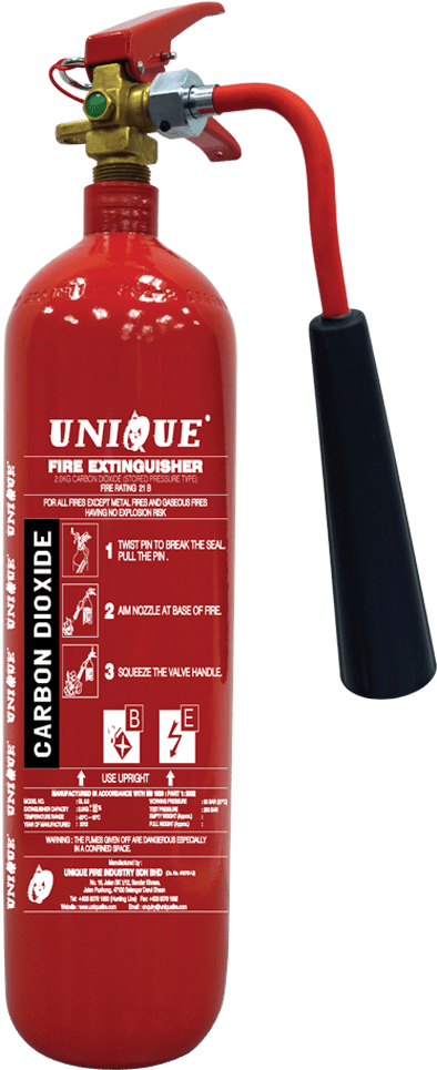 Red Carbon Dioxide Fire Extinguisher PNG Image