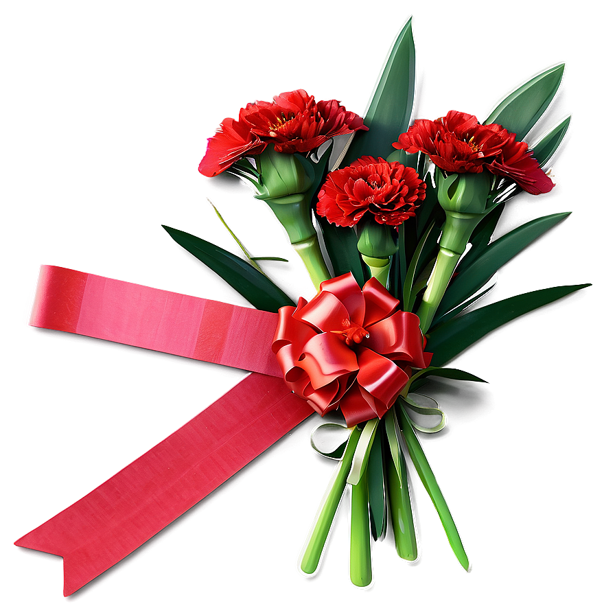 Red Carnation Bouquet Png Edh65 PNG Image