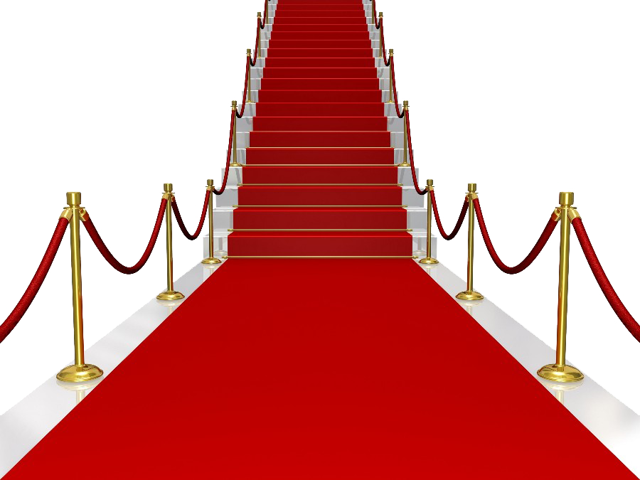 Red Carpet Staircasewith Velvet Ropes PNG Image