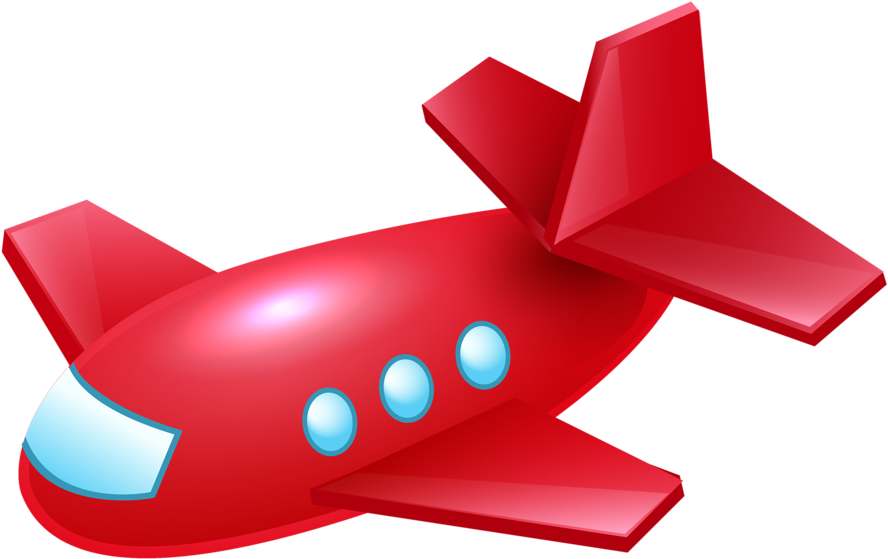 Red Cartoon Airplane PNG Image