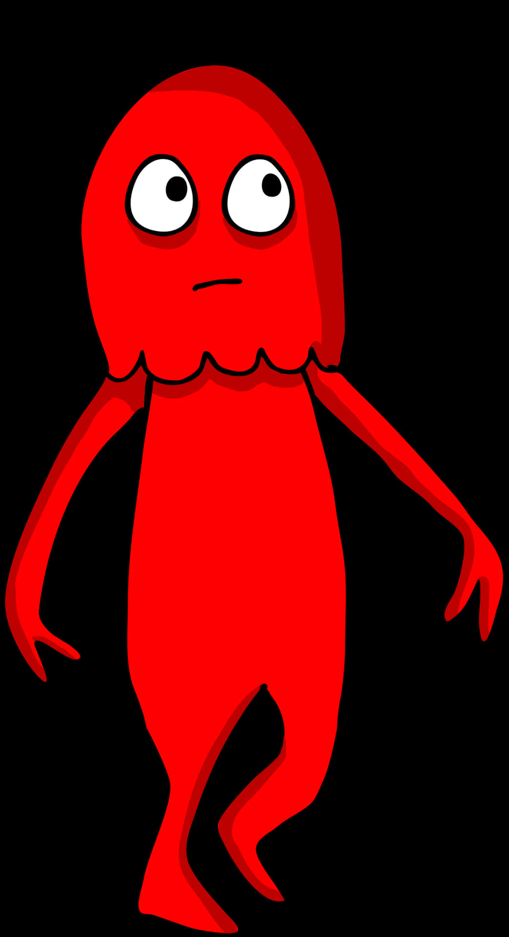 Red Cartoon Alien Character PNG Image