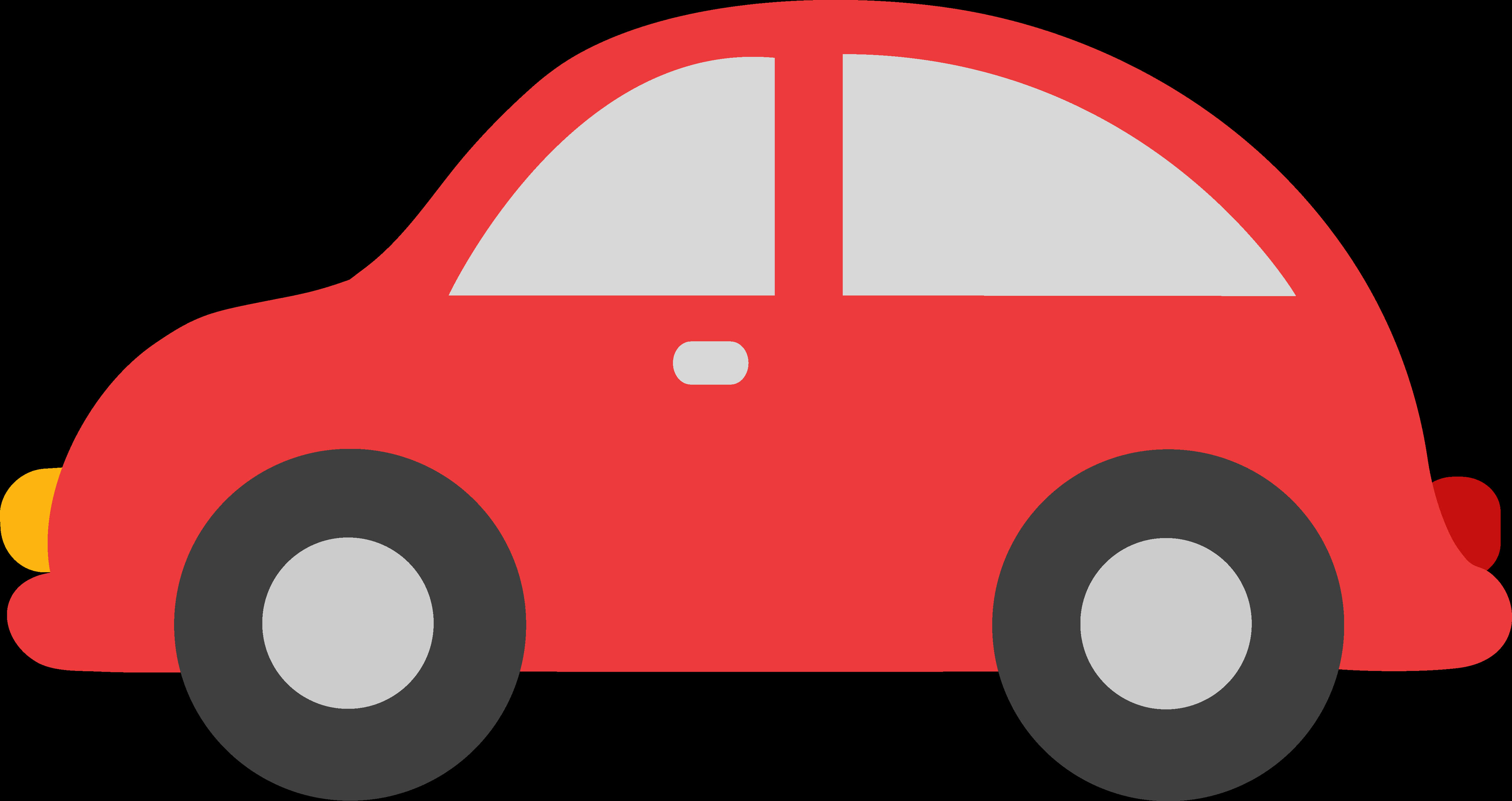 Red Cartoon Car Illustration PNG Image