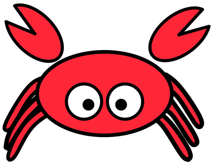 Red Cartoon Crab Illustration PNG Image