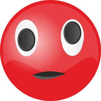 Red Cartoon Face Icon PNG Image