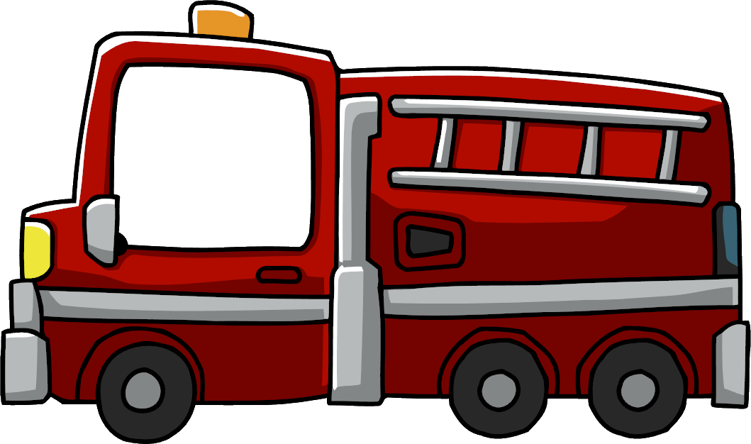 Red Cartoon Fire Truck PNG Image