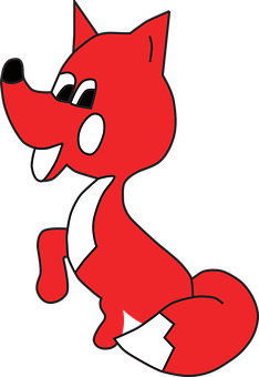 Red Cartoon Fox Illustration PNG Image