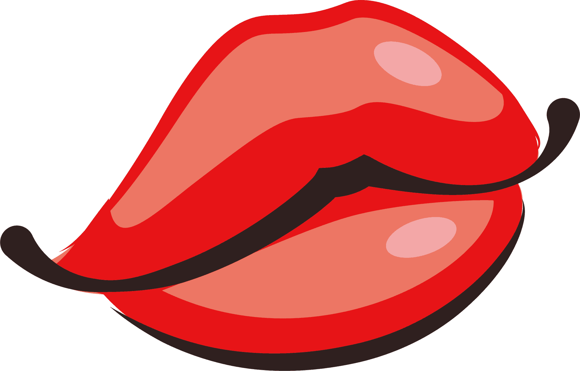 Red Cartoon Lips PNG Image