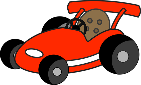 Red Cartoon Race Car PNG Image