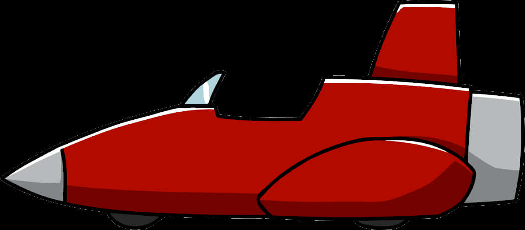 Red Cartoon Rocket Profile PNG Image