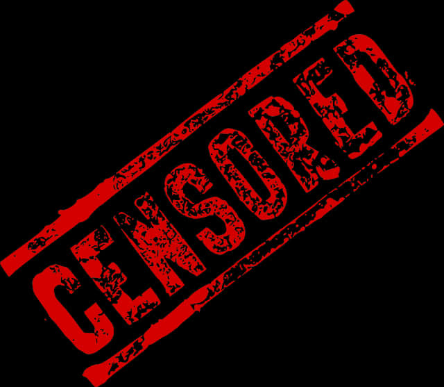 Red Censored Stamp Black Background PNG Image