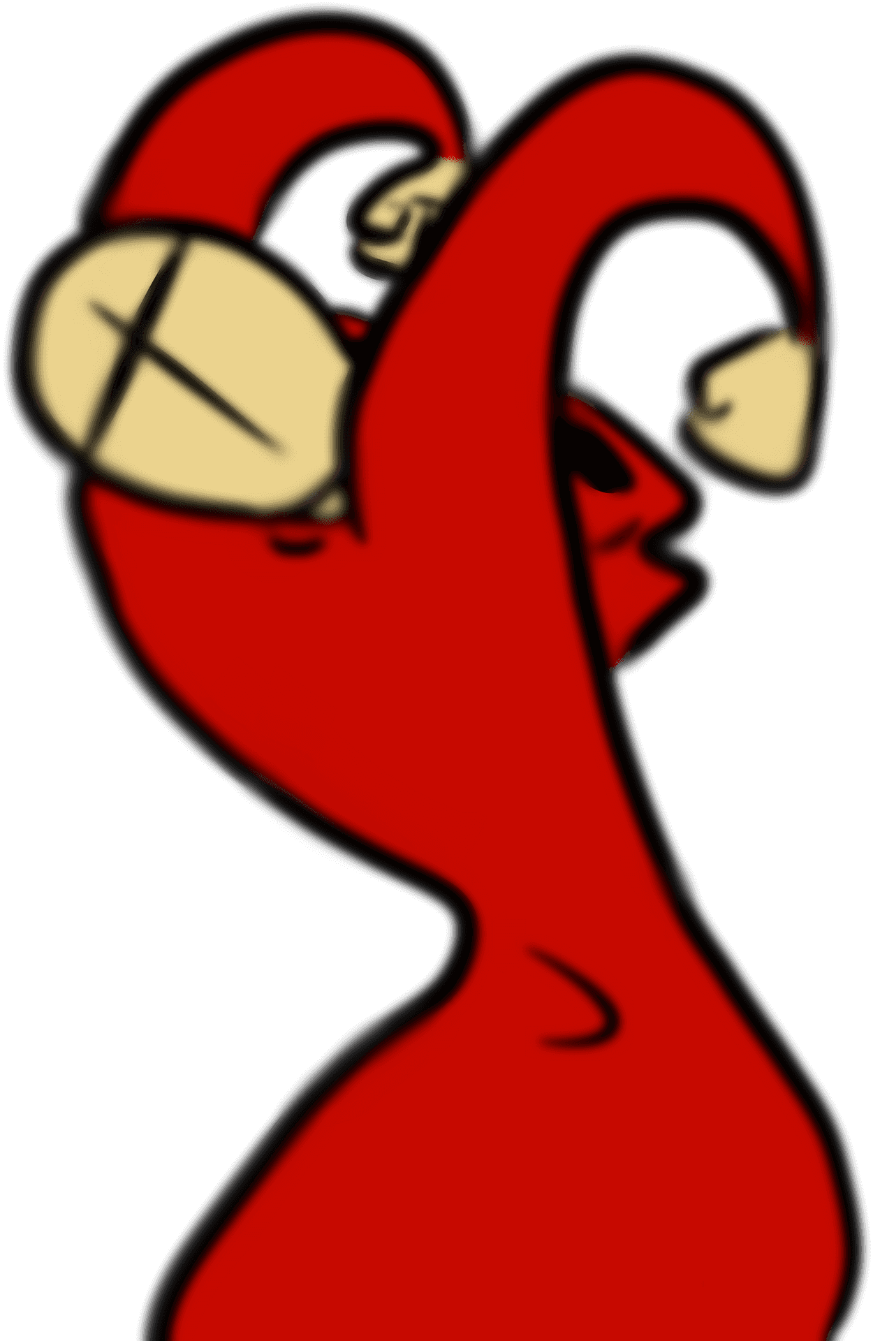 Red Character Pondering Thoughtfully.png PNG Image