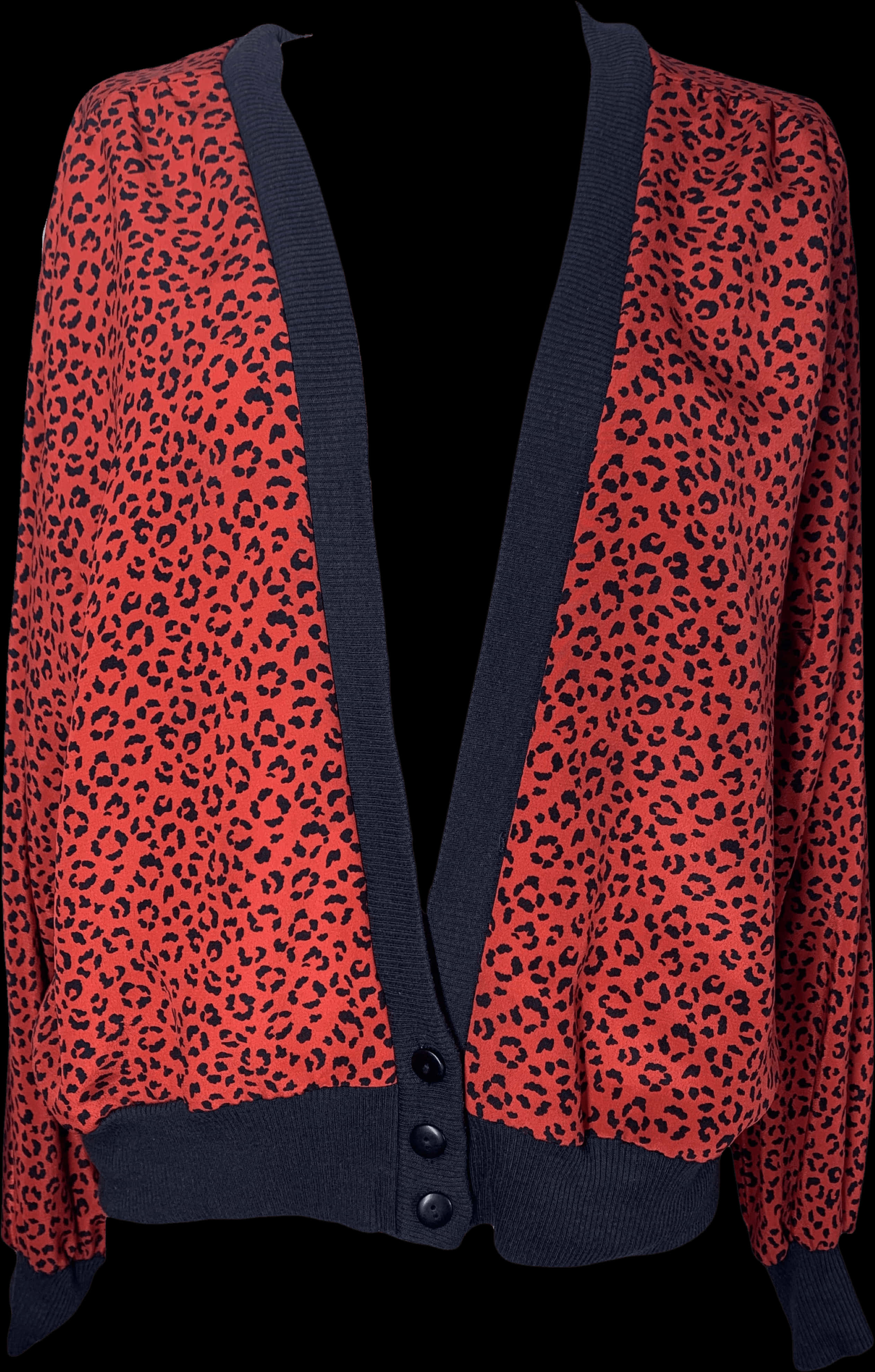 Red Cheetah Print Cardigan PNG Image