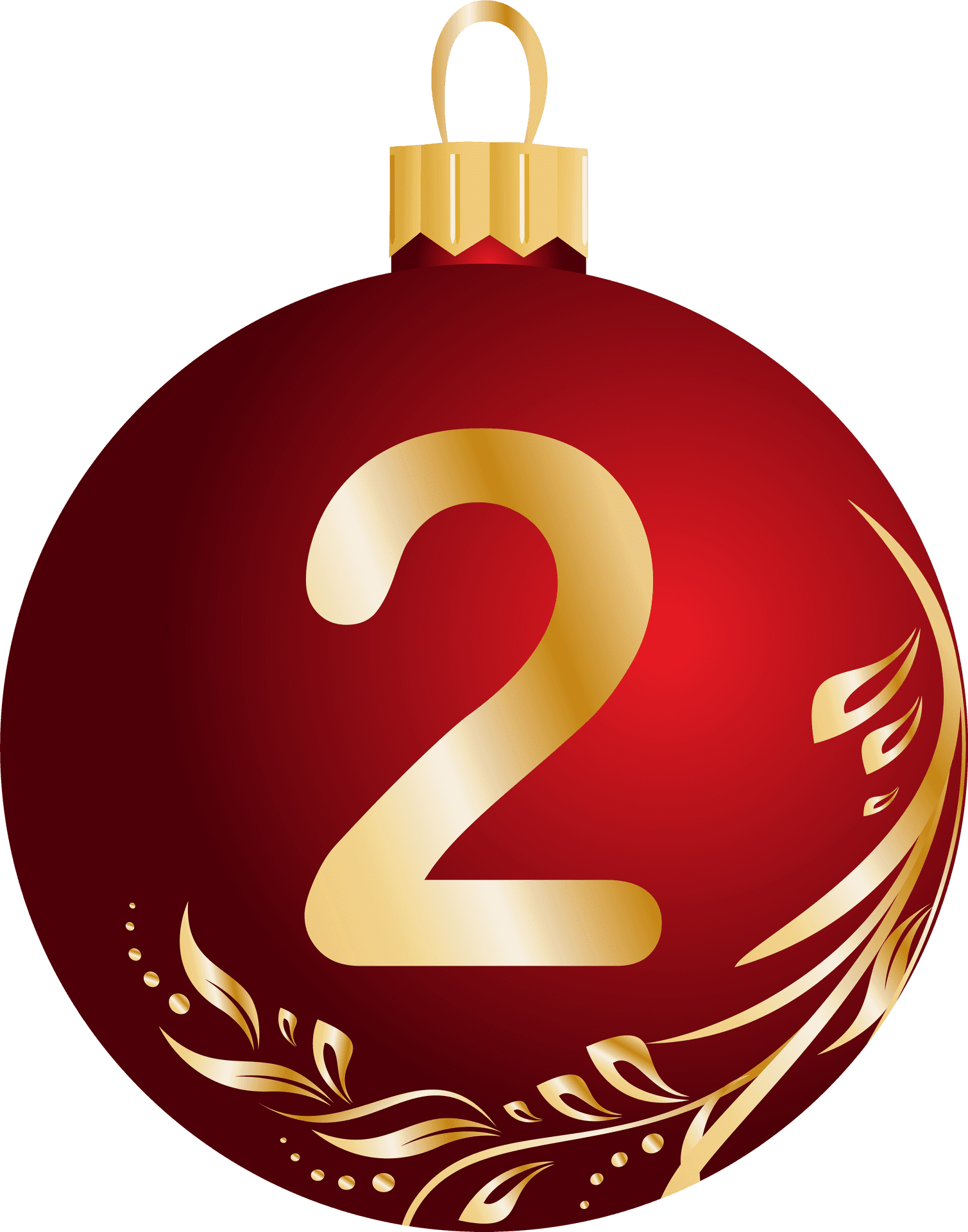 Red Christmas Ball Number2 PNG Image