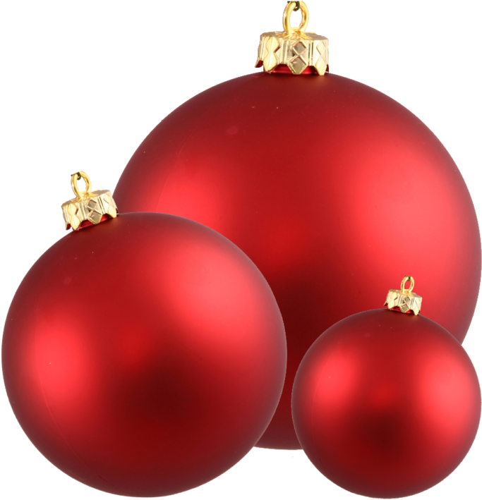 Red Christmas Baubles Transparent Background PNG Image