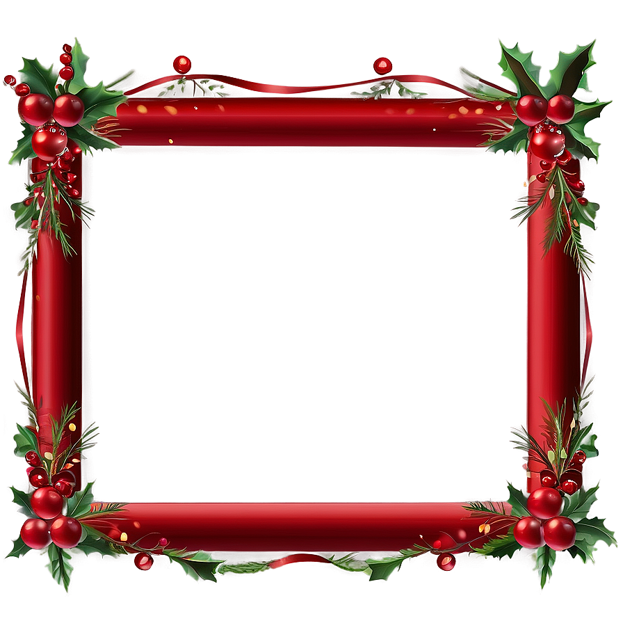 Red Christmas Frame Png 05252024 PNG Image