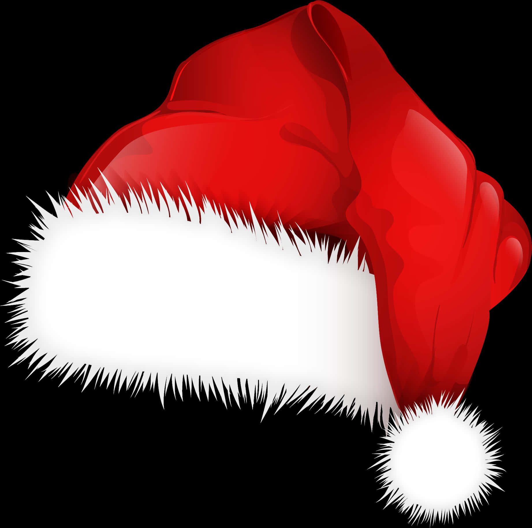 Red Christmas Santa Hat Illustration PNG Image