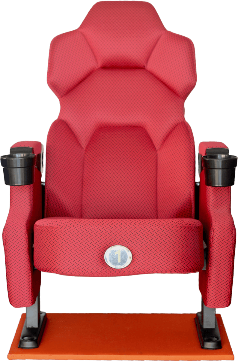 Red Cinema Chair Modern Design PNG Image