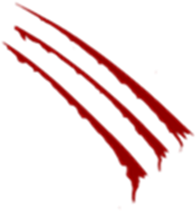 Red Claw Scratch Marks PNG Image