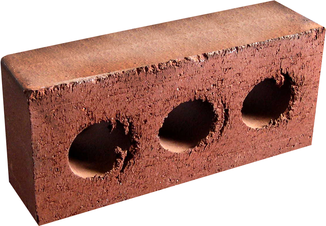 Red Clay Brickwith Holes PNG Image