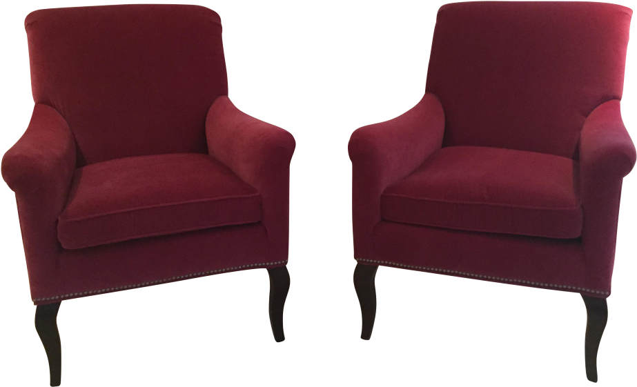 Red Club Chairs Twin Set PNG Image