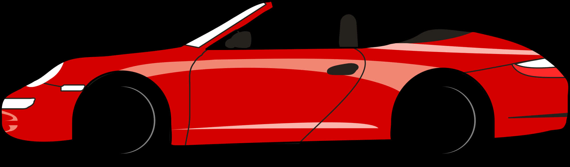 Red Convertible Sports Car Vector PNG Image