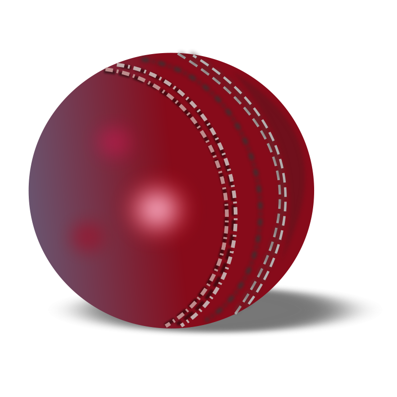 Red Cricket Ball Illustration PNG Image