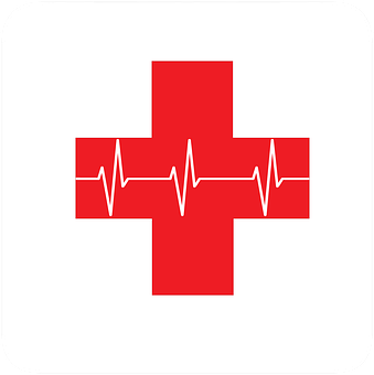 Red Cross Heartbeat Symbol PNG Image