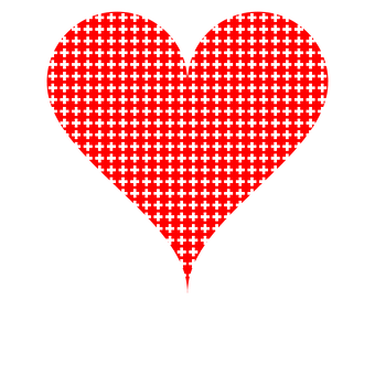 Red Cross Pattern Heart PNG Image