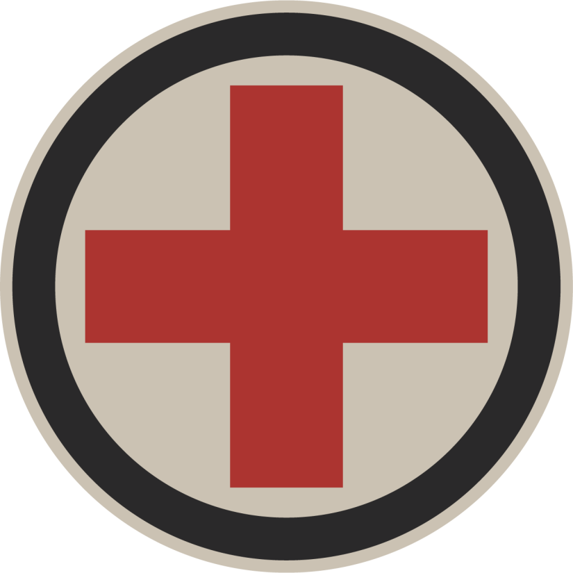 Red Cross Symbolon Blue Background PNG Image