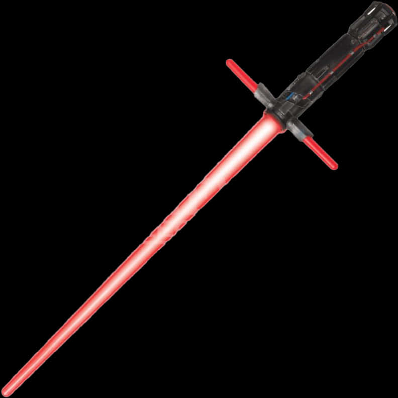 Red Crossguard Lightsaber PNG Image