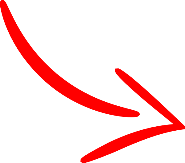 Red Curved Arrow Drawing PNG Image