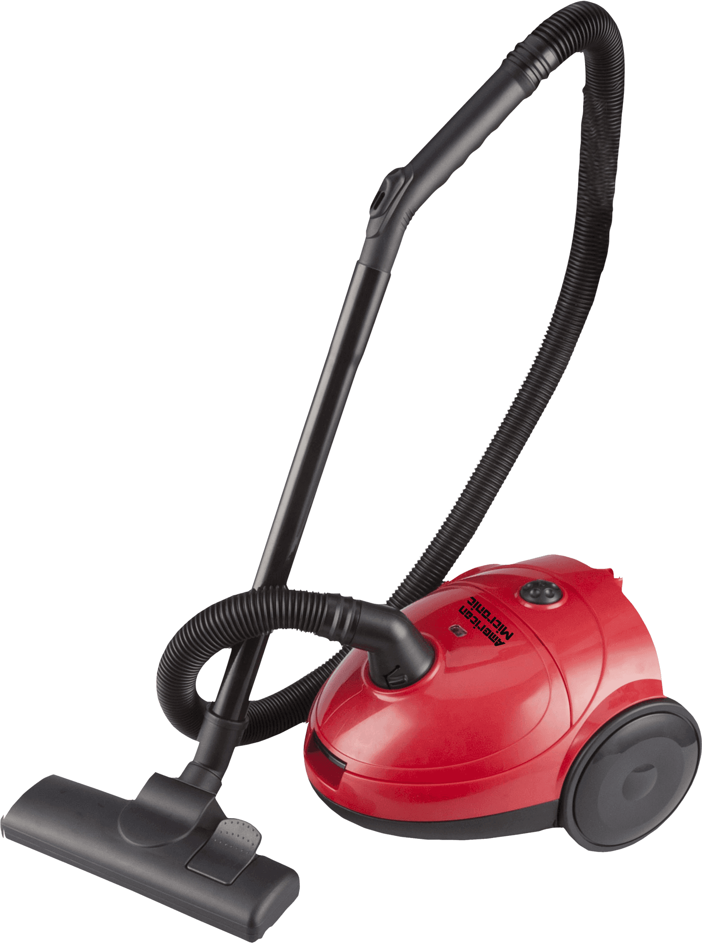 Red Cylinder Vacuum Cleaner PNG Image