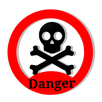 Red Danger Sign Black Background PNG Image