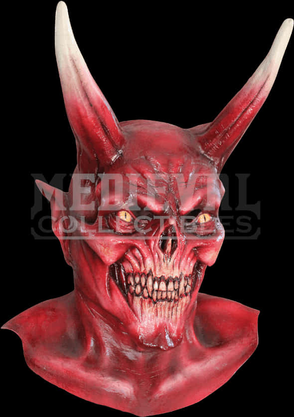 Red Demon Mask Horns PNG Image