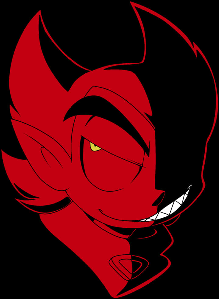 Red Devil Cartoon Portrait PNG Image