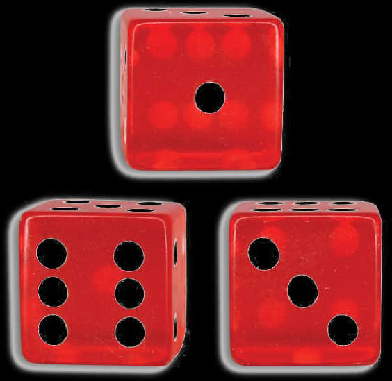 Red Dice Various Sides PNG Image