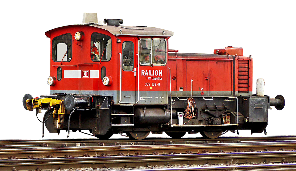 Red Diesel Shunting Locomotive PNG Image