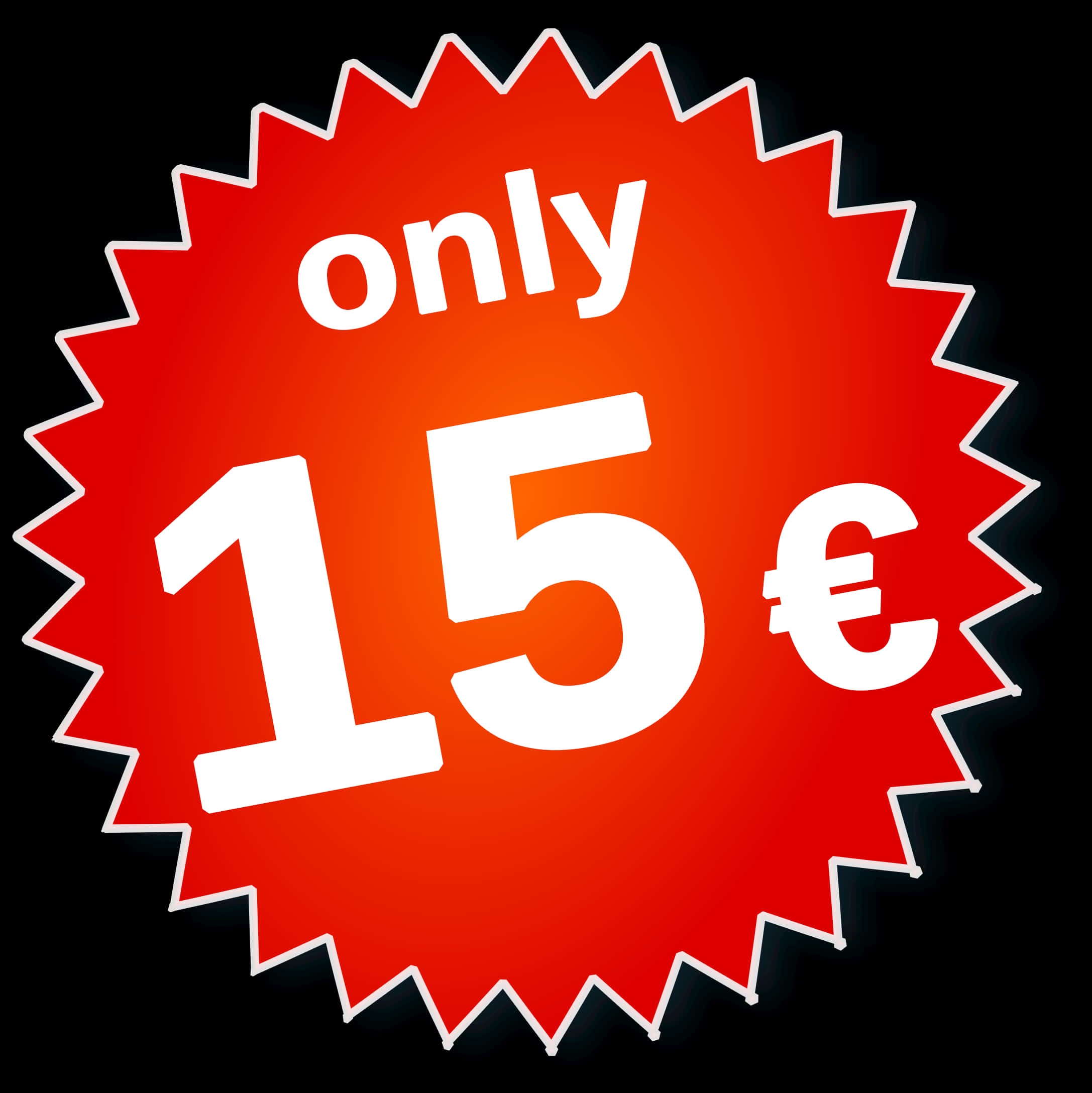 Red Discount Price Tag15 Euros PNG Image