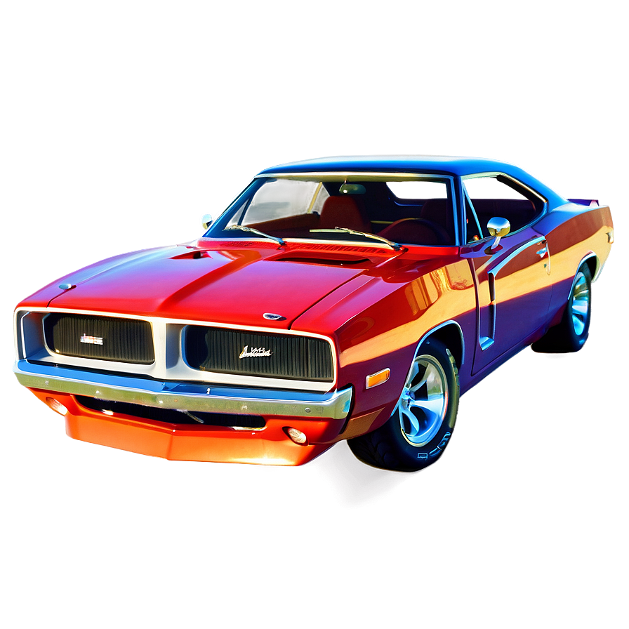 Red Dodge Charger Illustration Png 7 PNG Image