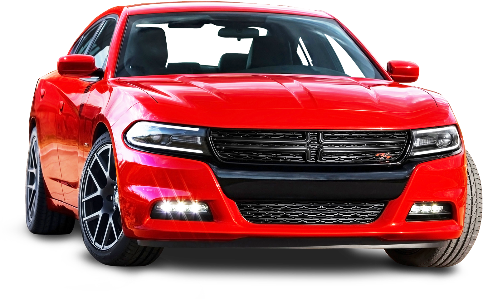 Red Dodge Charger R T Front View PNG Image